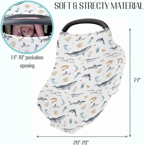 Baby Boy 5-in-1 Coar Cover Cover Watercolor Dragon Tale ، وغطاء للرضاعة الطبيعية متعددة الاستخدامات ، وهدية رضعية للمظلة في Carseat. in Kuwait
