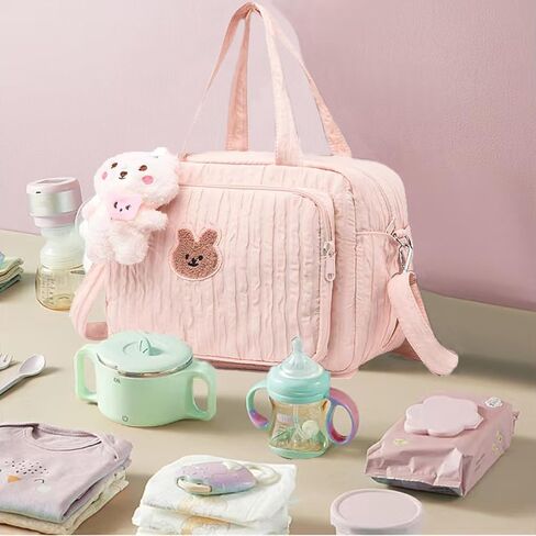 Baby Diaper Bag Tote, Cute Small Crossbody Nappy Mommy Bag, Lightweight Travel & Hospital Multifunction Storage Tote in Saudi Arabia