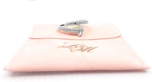 L & M Accessorize - 925 Sterling Silver 18K Yellow and White Gold Plated Nail Ring in Kuwait