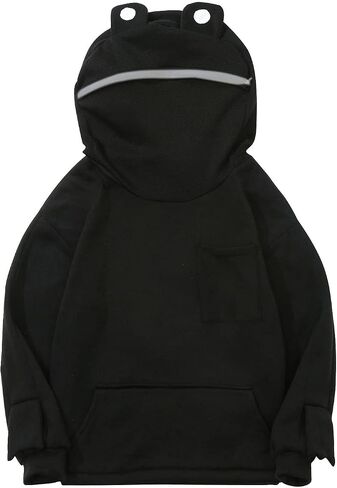 4-13 Years Children Kids Girls Boys Cute Frog Hoodie with Zipper Fall Tops Jumper Comfy Sweater in Saudi Arabia