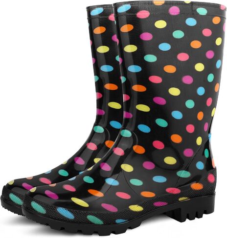Hellorain Waterproof Rainboot for Women Lightweight PVC Women's Rain Footwear Suitable for Outdoor work Farming, Garden in Saudi Arabia
