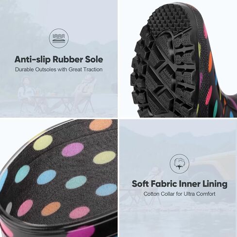 Hellorain Waterproof Rainboot for Women Lightweight PVC Women's Rain Footwear Suitable for Outdoor work Farming, Garden in Saudi Arabia