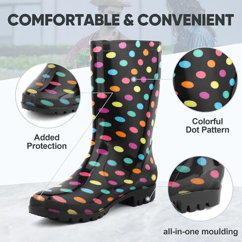 Hellorain Waterproof Rainboot for Women Lightweight PVC Women's Rain Footwear Suitable for Outdoor work Farming, Garden in Saudi Arabia