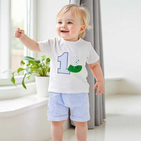 Baby Boy First Birthday Golf Outfit Short Sleeve Hole In One Golf T-Shirt Top Shorts Infant 2Pcs Set Summer Clothes in Saudi Arabia