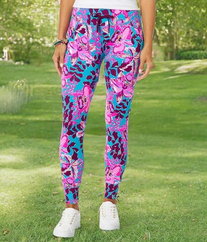 Lilly Pulitzer Womens Island Mid Rise Jogger Up Blue Rhapsody Orchid You Not XS 28 in Kuwait