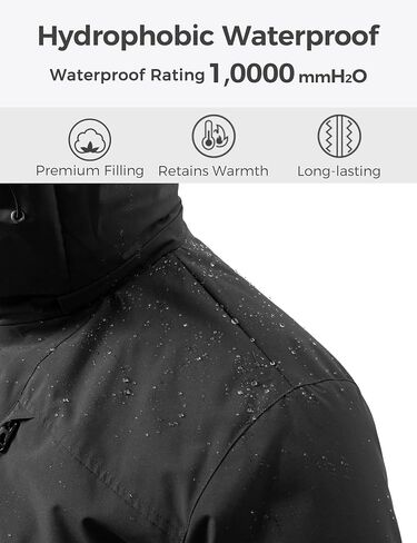 Wantdo Men's Mountain Waterproof Ski Jacket Warm Winter Snow Coat Windproof Raincoat Outdoor Windbreaker in Saudi Arabia