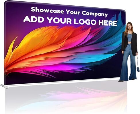 7.5x20ft Custom Stand Backdrop, Commercial Tension Fabric Banner with Aluminum Stand, Double-Sided Printing for Trade Show, Weddings, Party, Business in Saudi Arabia