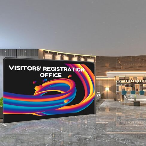 7.5x20ft Custom Stand Backdrop, Commercial Tension Fabric Banner with Aluminum Stand, Double-Sided Printing for Trade Show, Weddings, Party, Business in Saudi Arabia