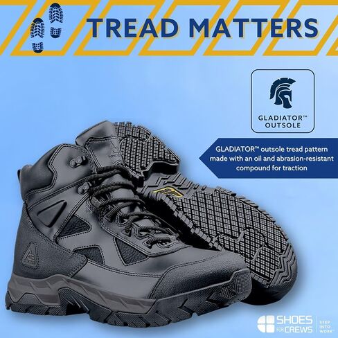 Glacier, Men's Steel Toe (ST) and Nano Composite Toe (NCT) Work Boots, Slip Resistant, Water Resistant, Black in Saudi Arabia