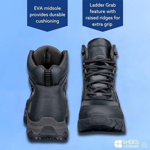 Glacier, Men's Steel Toe (ST) and Nano Composite Toe (NCT) Work Boots, Slip Resistant, Water Resistant, Black in Saudi Arabia
