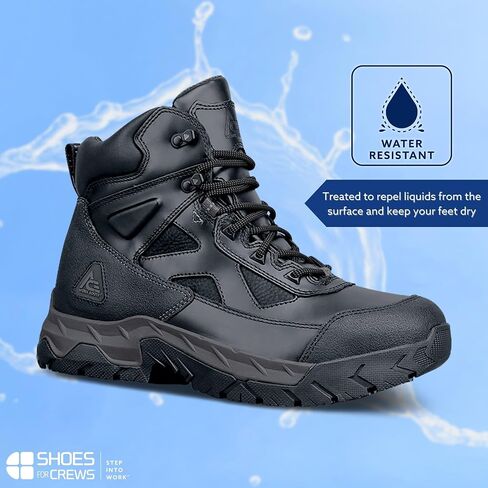 Glacier, Men's Steel Toe (ST) and Nano Composite Toe (NCT) Work Boots, Slip Resistant, Water Resistant, Black in Saudi Arabia