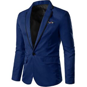 Men's Casual Slim Fit Sport Coat Solid One Button Notched Lapel Suit Jacket Lightweight Daily Tuxedo Blazer