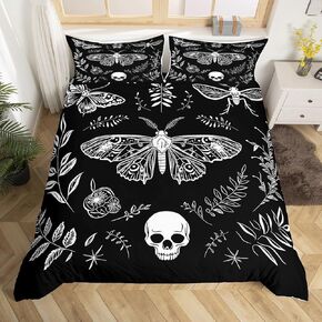 jejeloiu Death Moth Duvet Cover Toddler Size Kids Sun and Moon Bedding Set for Boys Girls Boho Bohemian Duvet Cover Soft Lightweight Microfiber Room Decor（No Stuffing）