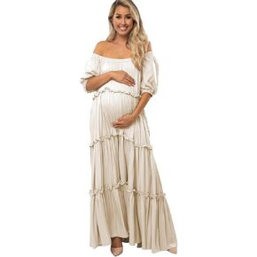 Off The Shoulder Maternity Dress for Photoshoot Summer Long Formal Dresses NA49