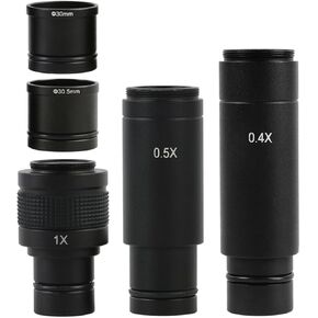 Microscope Kit 0.4X 0.5X 1X C-Mount Microscope Camera Adapter Lens 23.2mm 30mm 30.5mm Eyepiece Adapter Microscope Lens Adapters(04X 05X 1X)