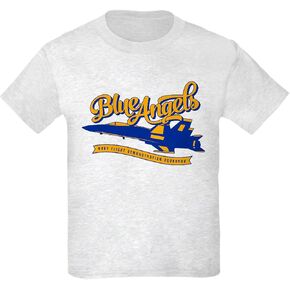 CafePress U.S. Navy Blue Angels Plane Kids Dark T Shirt Kids Cotton T-Shirt