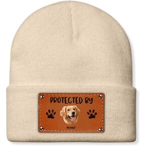 Personalized Baby Beanie - Protected by Dogs, Custom Dog Breeds Baby Winter Hat Gifts for Newborn Toddler Kid