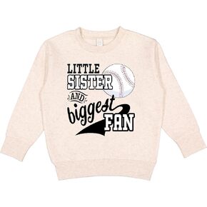 inktastic Little Sister and Biggest Baseball Fan Toddler Sweatshirt