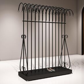 Coat Rack Stand Clothes Rack Stand, Clothing Store Commercial Shelves, Boutiques Retail Display Racks, Dress Suit Shirt Jacket Storage Holder, Save Space ( Color : Black , Size : 47.24x17.71x66.92in/1