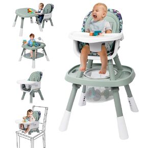 كرسي Xilingol 15-in-1 قابل للتحويل ، 2 في 1 ، مركز الأطفال المرتفع والنشاط مع Toys ، مقعد معزز | طاولة لبنة | كرسي صغير مع صينية قابلة للإزالة وتسخير 5 نقاط ووسادة ثنائية الطبقة (أسود)