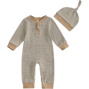 Newborn Baby Boy Romper Coming Home Outfit Infant Long Sleeve One Piece Jumpsuit Fall Winter Clothes