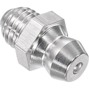 Stainless Steel Straight Grease Fitting, | 1/4-28 Inch | Hydraulic Grease Nipple - (Applications: for Replacing Missing or Broken Oil Fitting), 2-Pieces