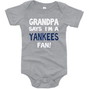 NanyCrafts Baby's Grandpa Says I'm a Yankees Fan Bodysuit, Baby Yankees Fan