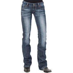 Women Mid Rise Stretch Boot Cut Jeans Retro Loose Fit Slimming Denim Pants Juniors Vintage Wide Leg Jean Trousers