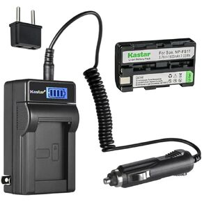 Kastar 2-Pack NP-FS11 Battery and LCD AC Charger Compatible with Sony NP-FS11 NP-F10 NP-FS10 NP-FS12, FS21, FS31 Battery, Sony AC-VQ11, AC-VF10 Charger, Sony CCD-CR1 CR5 DCR-PC1 PC2 PC3 PC4 PC5 Camera