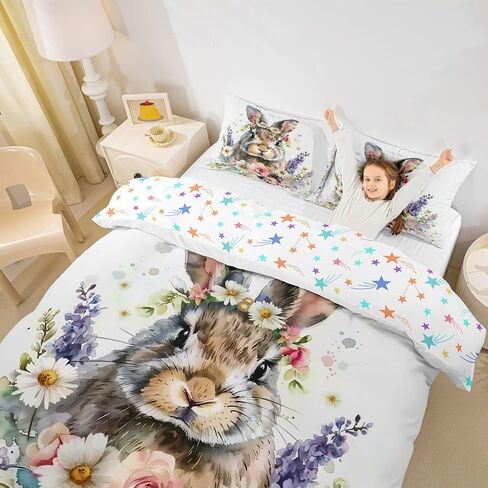 Cartoon Giraffe Duvet Cover Set Toddler Size,African Wildlife Animals Bedding Set,Starry Galaxy Cloud Quilt Cover for Kids,Comforter Cover(No Filler),2 Pcs in Saudi Arabia