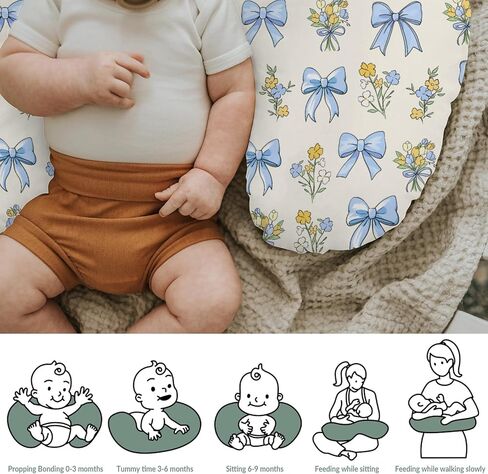 أقواس باستيل الأزهار الوردي أغطية وسادة التمريض لصبي فتاة لطيفة زهور الربيع زهور عيد الفصح وسادة التمريض للسيدات للرضاعة الرضاعة الطبيعية غلاف ربيعي ناعم للطفل المولود الجديد in Kuwait