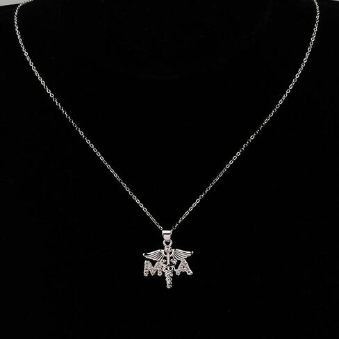 CENWA MA هدية مساعد طبي MA Caduceus Angel قلادة هدية التخرج الطبي MA هدية الطالب in Saudi Arabia
