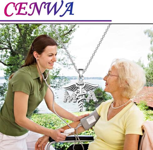 CENWA MA هدية مساعد طبي MA Caduceus Angel قلادة هدية التخرج الطبي MA هدية الطالب in Saudi Arabia