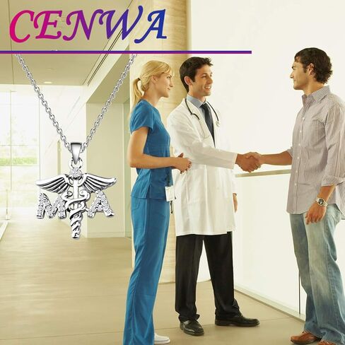 CENWA MA هدية مساعد طبي MA Caduceus Angel قلادة هدية التخرج الطبي MA هدية الطالب in Saudi Arabia