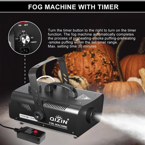 Fog Machine, 500+ Watts Smoke Machine with 8 LED Par Lights, Wireless Remote, Auto Mode-Perfect for Indoor Outdoor Party Halloween Wedding and Stage Effect in Saudi Arabia