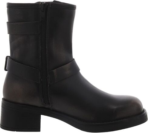 Steve Madden Women's Brixton Motorcycle Boot, Black Distressed Fur, 6 in Saudi Arabia