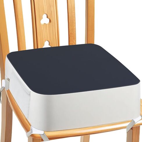 Booster Seat for Kitchen Chair & Dining Table, 3.8" Toddler Cushion with 4-Point Anchor Straps, Non-Slip Washable PU Cover, Side Pockets, Portable for Meals, Travel, Daycare in Saudi Arabia