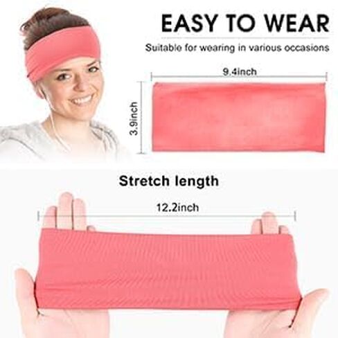 عصابات رأس رياضية للرجال والنساء، عصابة رأس للتمرين ماصة للرطوبة، عصابات رأس للجري وركوب الدراجات وكرة القدم واليوجا وعصابة شعر للنساء والرجال 6 قطع in Kuwait