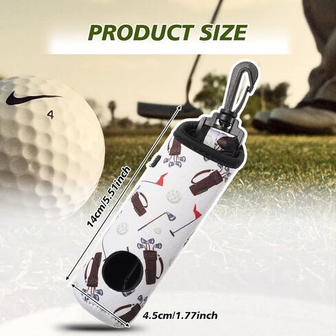 4 Pieces Golf Tee Holder Golf Ball Carry Bag Pouch Golf Ball Holder Keychain Belt Clip Golf Gifts Accessories (Black,Simple) in Saudi Arabia
