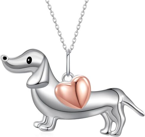 SCZKLAQ Corgi Necklace 925 Sterling Silver Dog Necklace Cute Puppy Dog Corgi Jewelry Gifts for Women Girls Corgi Gifts for Corgi Lovers in Saudi Arabia