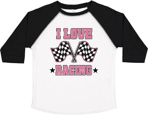 inktastic I Love Racing Rally Flags Girls Toddler T-Shirt in Saudi Arabia