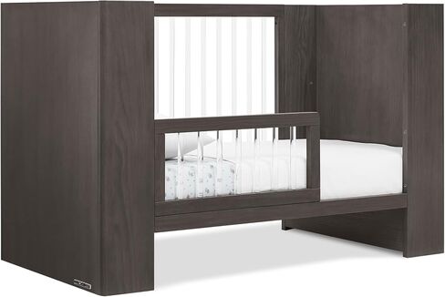 Delta Kids Aerin Crib 6 قطع أثاث حضانة الأطفال-في الإضافات: سرير قابل للتحويل ، 6 درج أرجاء ، قمة تغيير ، مرتبة سرير ، صفائح ووسادة متغيرة ، رمادي ريفي in Saudi Arabia