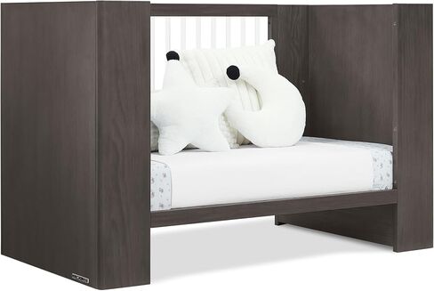 Delta Kids Aerin Crib 6 قطع أثاث حضانة الأطفال-في الإضافات: سرير قابل للتحويل ، 6 درج أرجاء ، قمة تغيير ، مرتبة سرير ، صفائح ووسادة متغيرة ، رمادي ريفي in Saudi Arabia