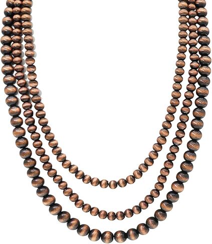 الغربية المعدنية نافاجو اللؤلؤ المختنق قلادة للنساء رعاة البقر متعدد الطبقات اللؤلؤ الفيروز مطرز بوهو شيك بيان قلادة جنوب غرب in Kuwait