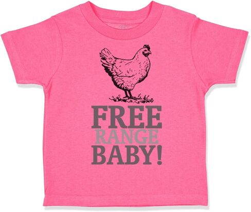Toddler T-Shirt Free Range Baby! Chicken Farm Cotton Poultry Boy & Girl Clothes in Kuwait