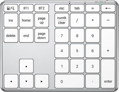 iClever Bluetooth Number Pad for Laptop, Aluminum Wireless Numeric Keypad | 2-Device Switching, Quiet Typing, USB-C Charging, 34-Key Portable Numpad for MacBook, iMac, Laptop, PC, Surface, Data Entry in Saudi Arabia