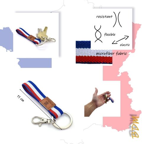 BDM French Flag Bracelet, French Flag Bracelet, French Elastic Bracelet, One Size, Leather in Saudi Arabia