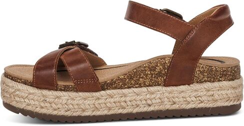 Aetrex Paula Orthopedic Open Toe Comfortable Arch Support Leather Platform Sandals - Memory Foam Footbed Adjustable Ankle Strap Platform Sandals Women in Saudi Arabia