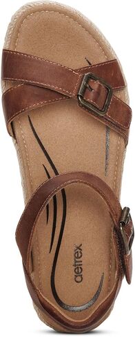 Aetrex Paula Orthopedic Open Toe Comfortable Arch Support Leather Platform Sandals - Memory Foam Footbed Adjustable Ankle Strap Platform Sandals Women in Saudi Arabia