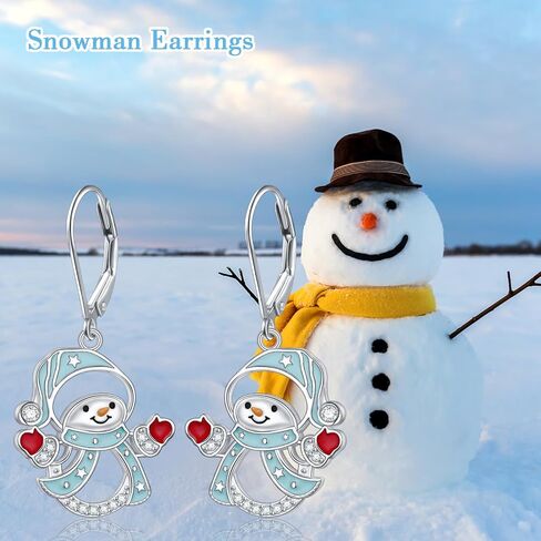 S925 Sterling Silver Christmas Tree Earrings Christmas Dangle Drop Leverback Earrings for Women Hypoallergenic Holiday X-Mas Jewelry in Kuwait